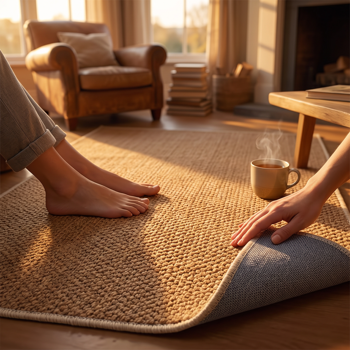 outdoor rug made of artificial jute