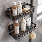 wall-mounted bathroom shelf with towel holder