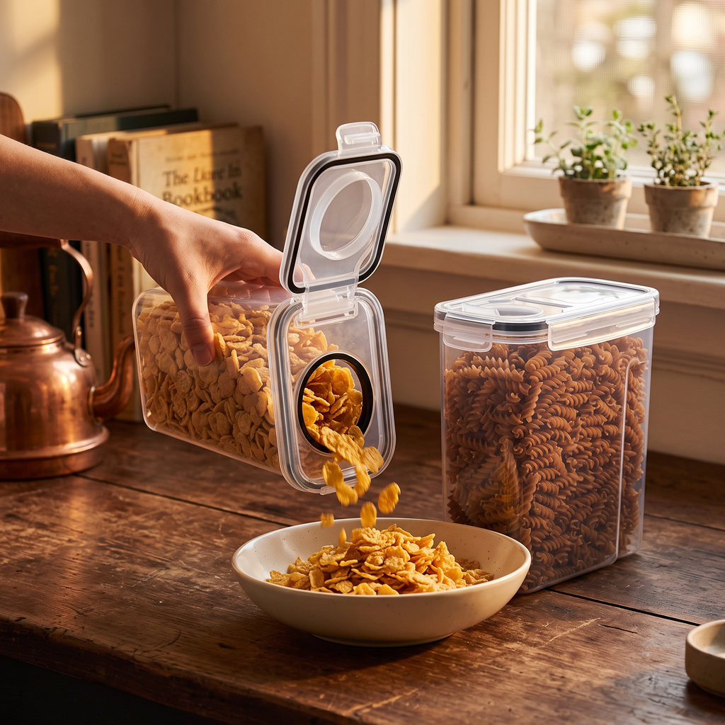 airtight cereal and grain storage container dispenser