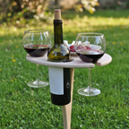 foldable wooden picnic wine table