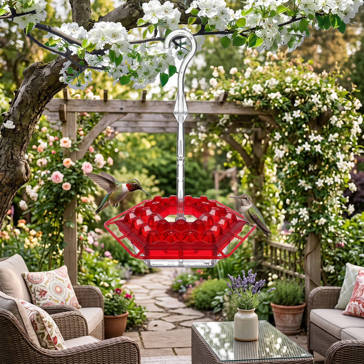 hanging hummingbird feeder
