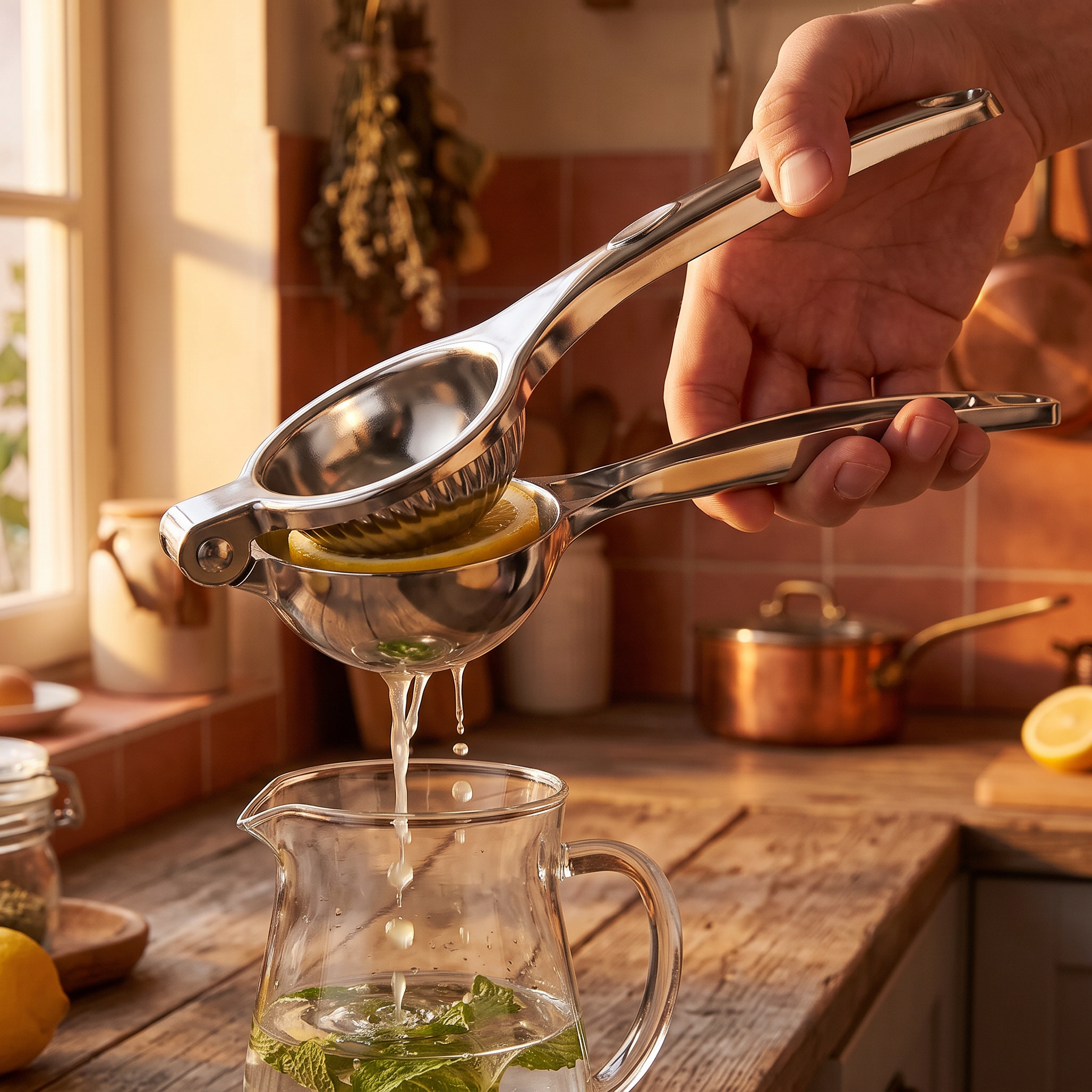 stainless steel handheld citrus juicer
