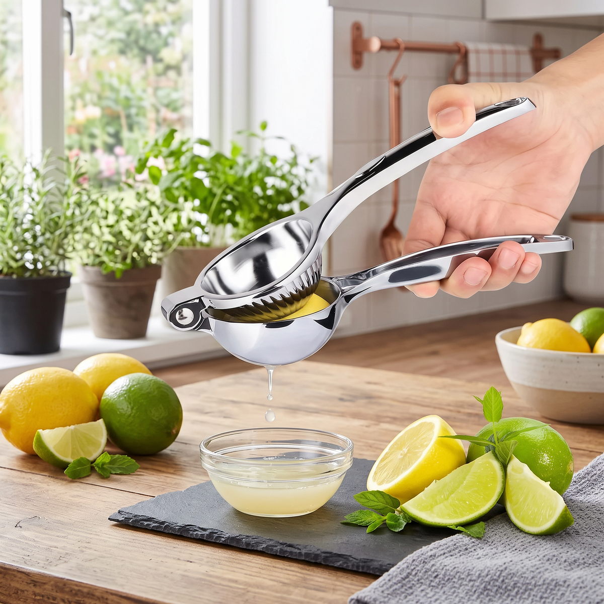 stainless steel handheld citrus juicer