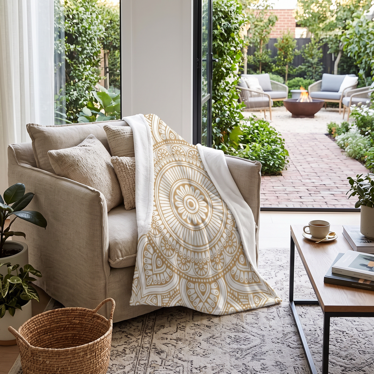 mandala pattern throw blanket