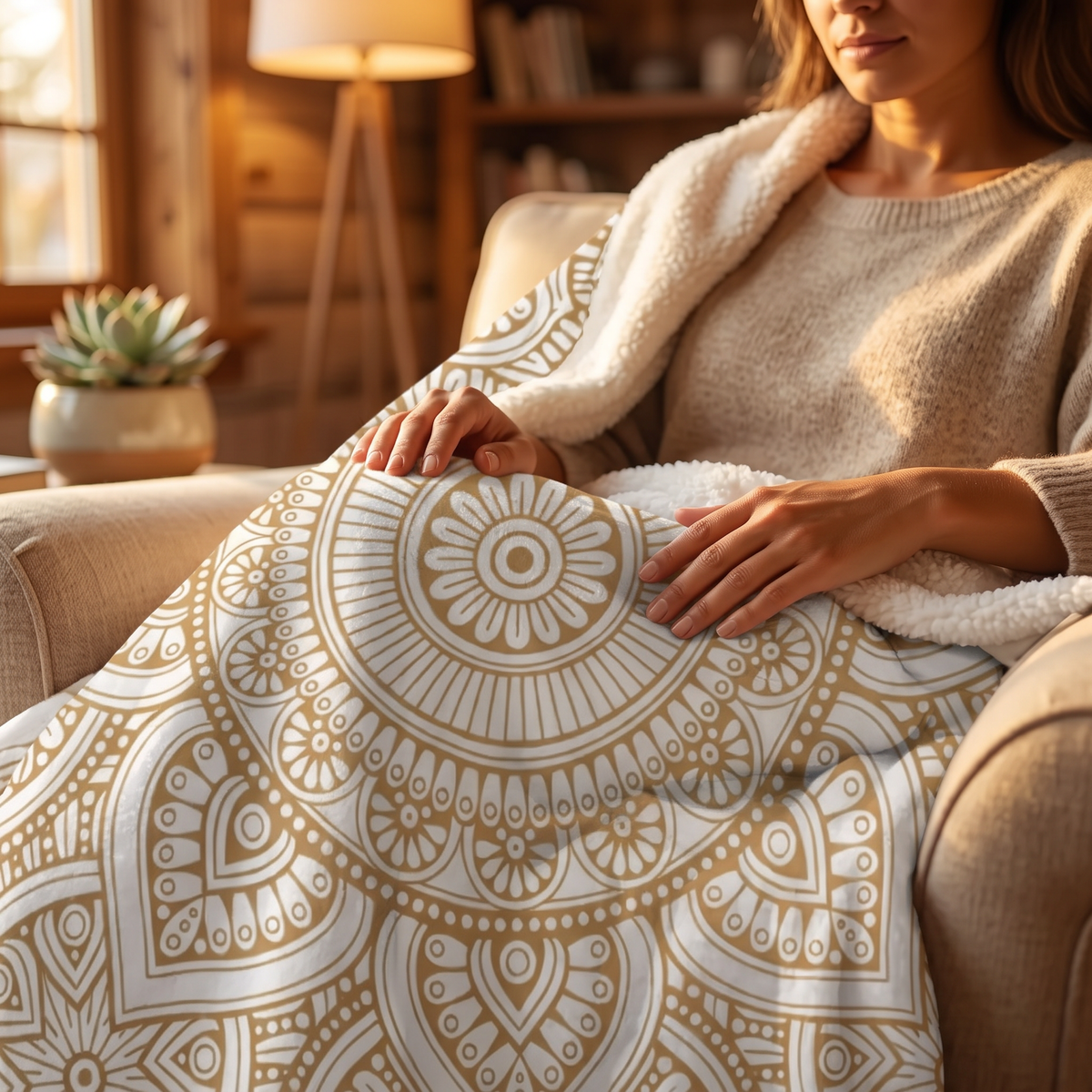 mandala pattern throw blanket