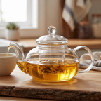 glass teapot with tea infuser