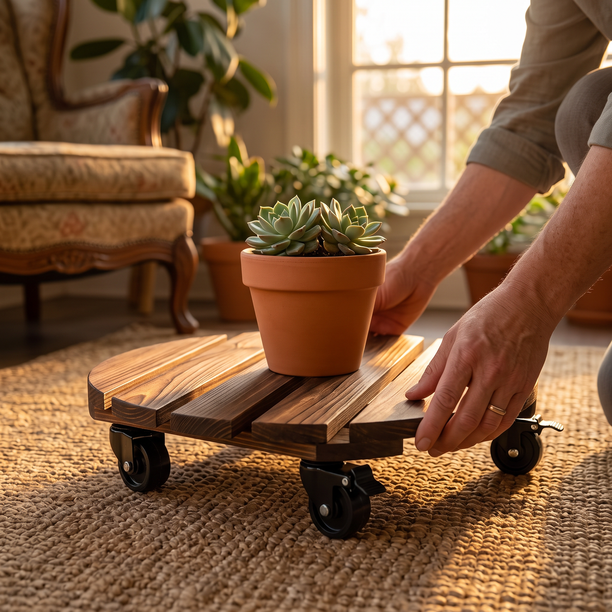 plant caddy / plant mover with wheels