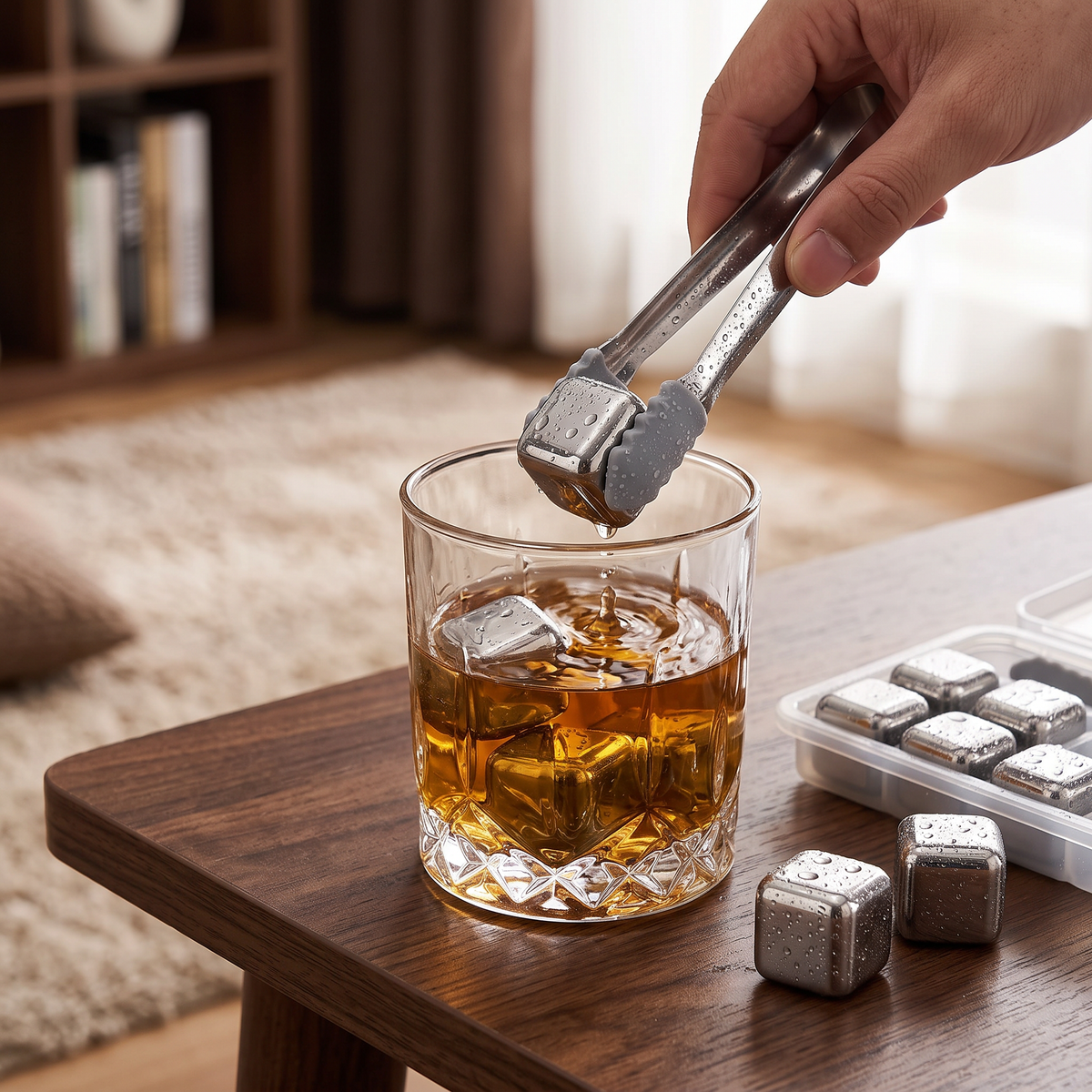 stainless steel whiskey stones set