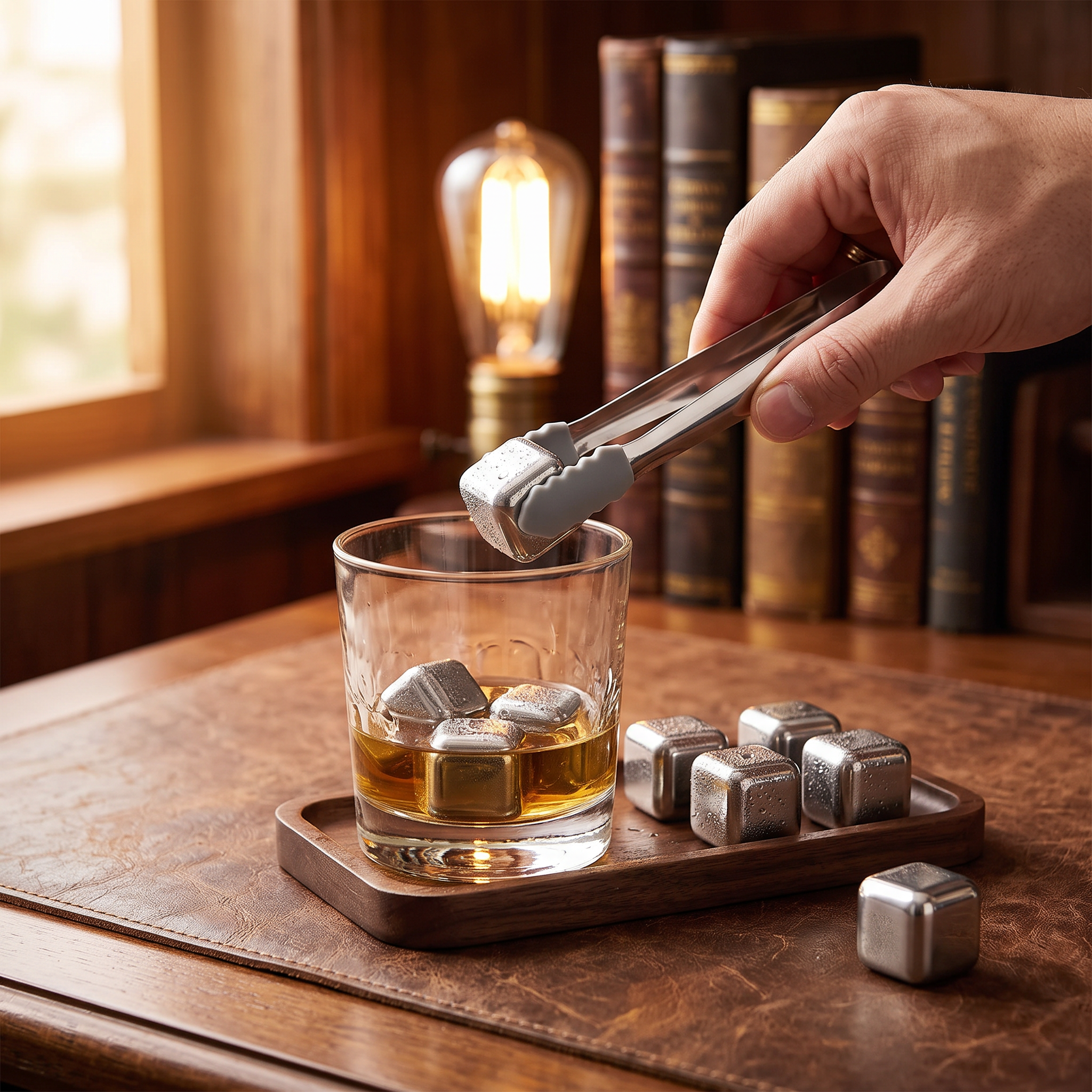 stainless steel whiskey stones set