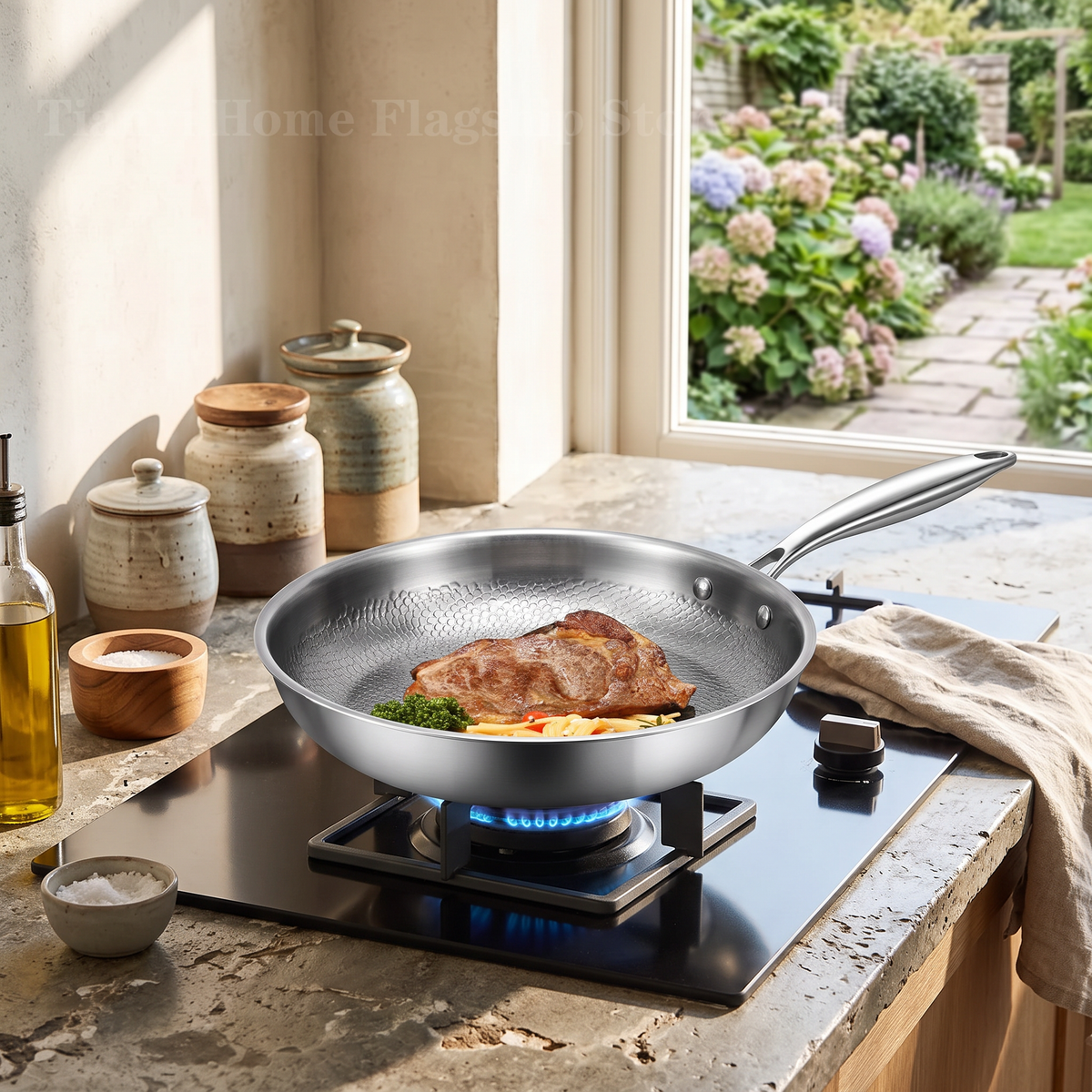 titanium stainless steel frying pan