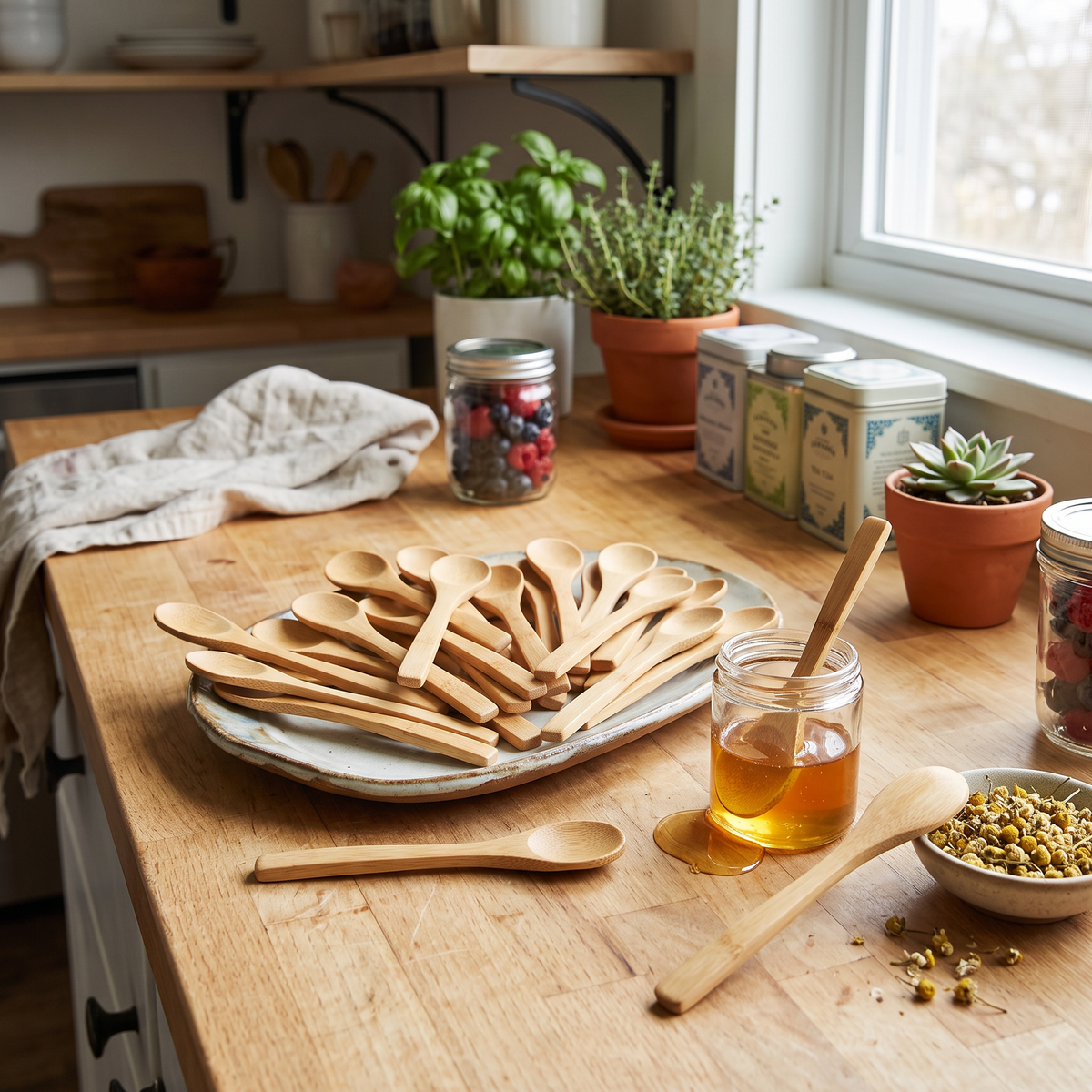 wooden cooking utensils set