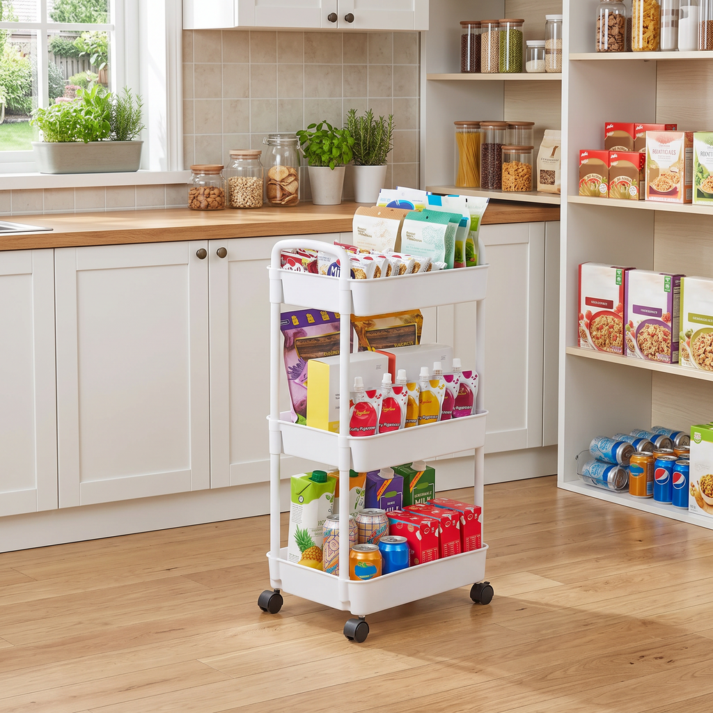 rolling kitchen storage cart