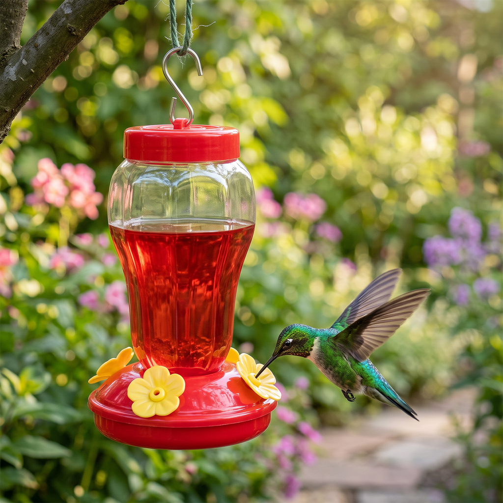hummingbird feeder with bee guard