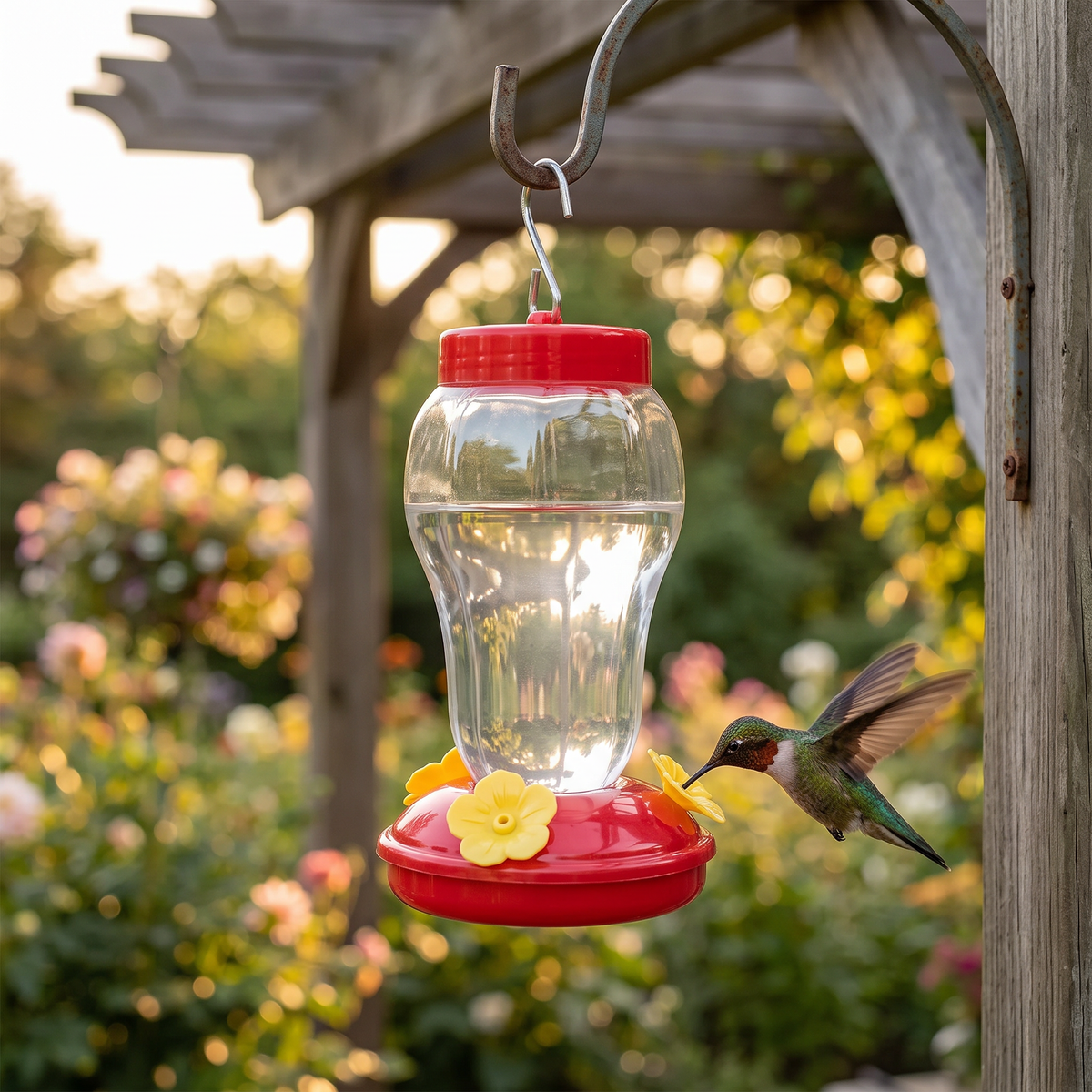 hummingbird feeder with bee guard