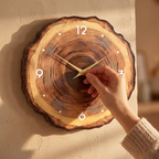 round wooden wall clock