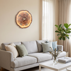 round wooden wall clock
