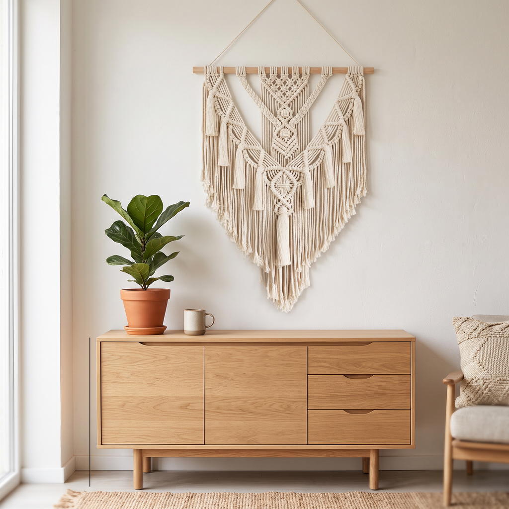 boho macrame woven wall hanging