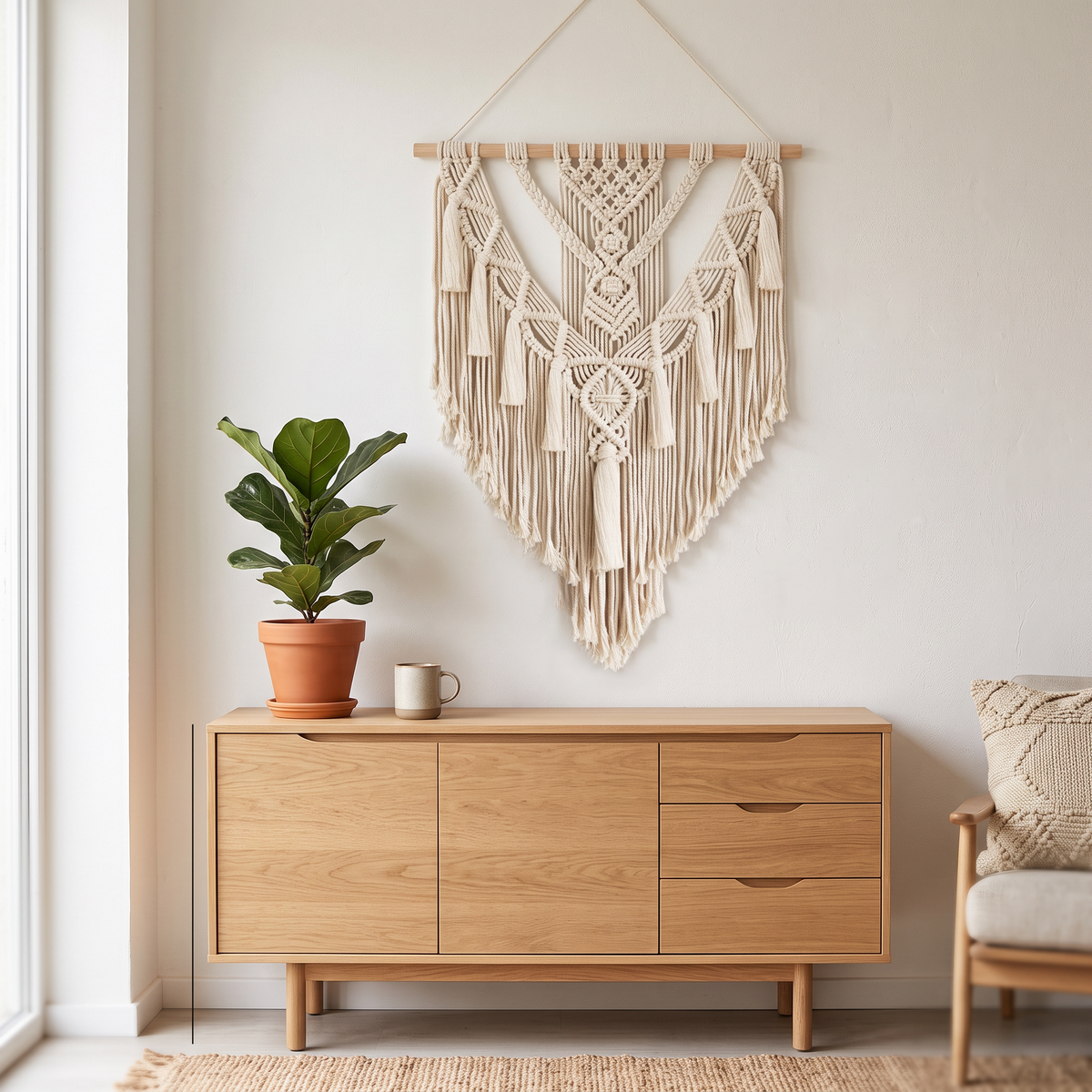 boho macrame woven wall hanging