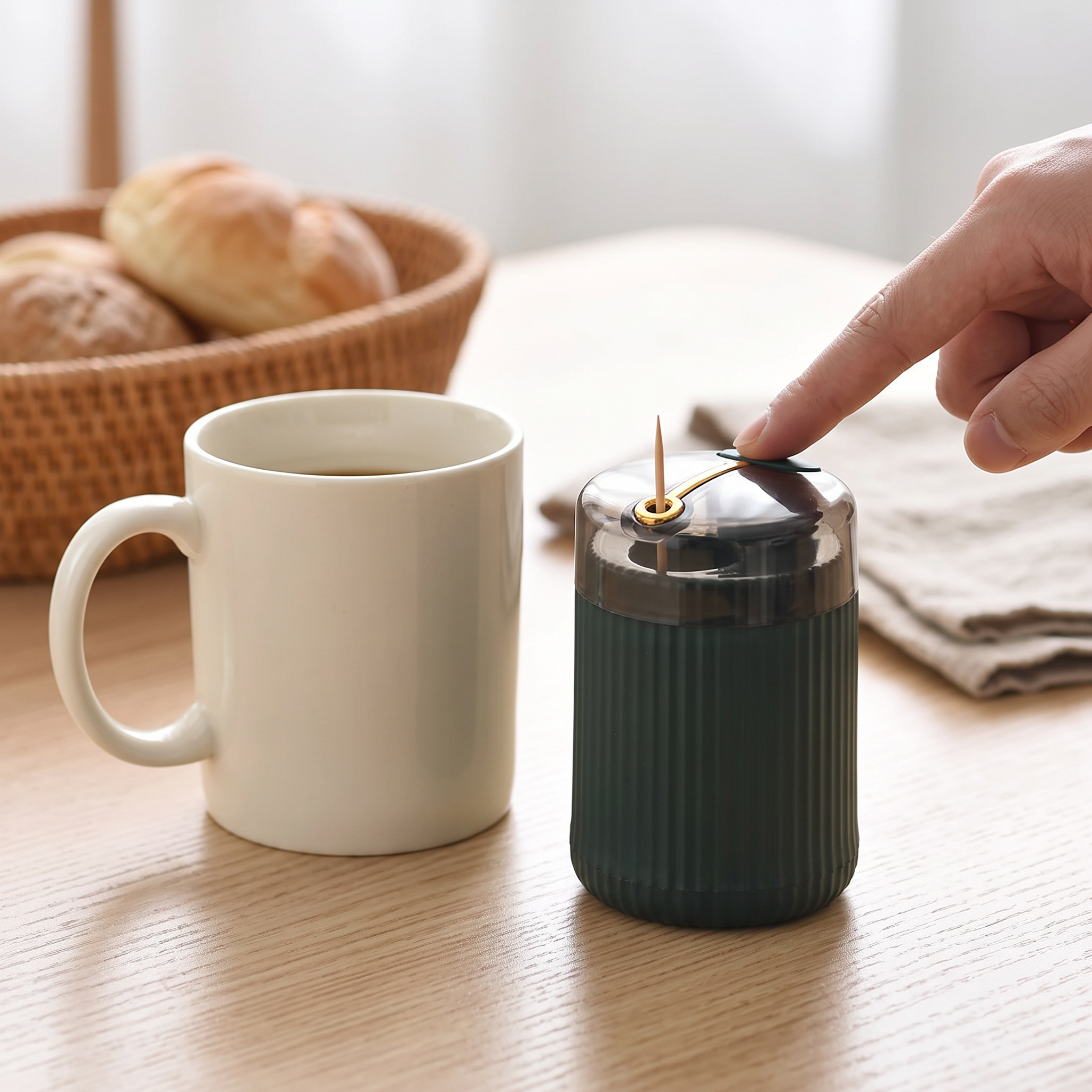 automatic push-button toothpick dispenser