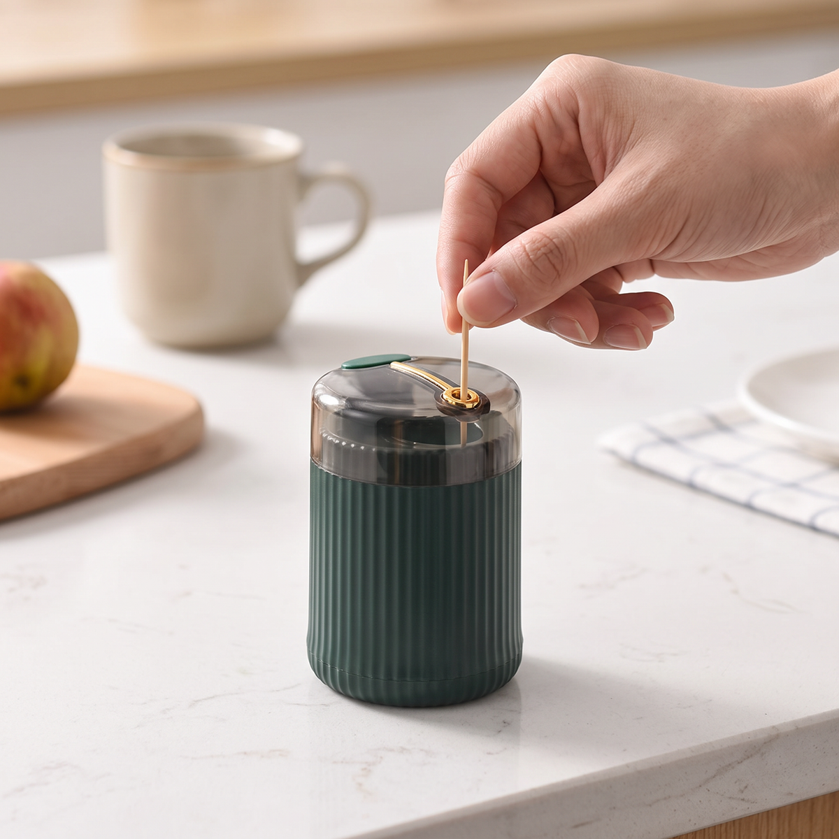 automatic push-button toothpick dispenser
