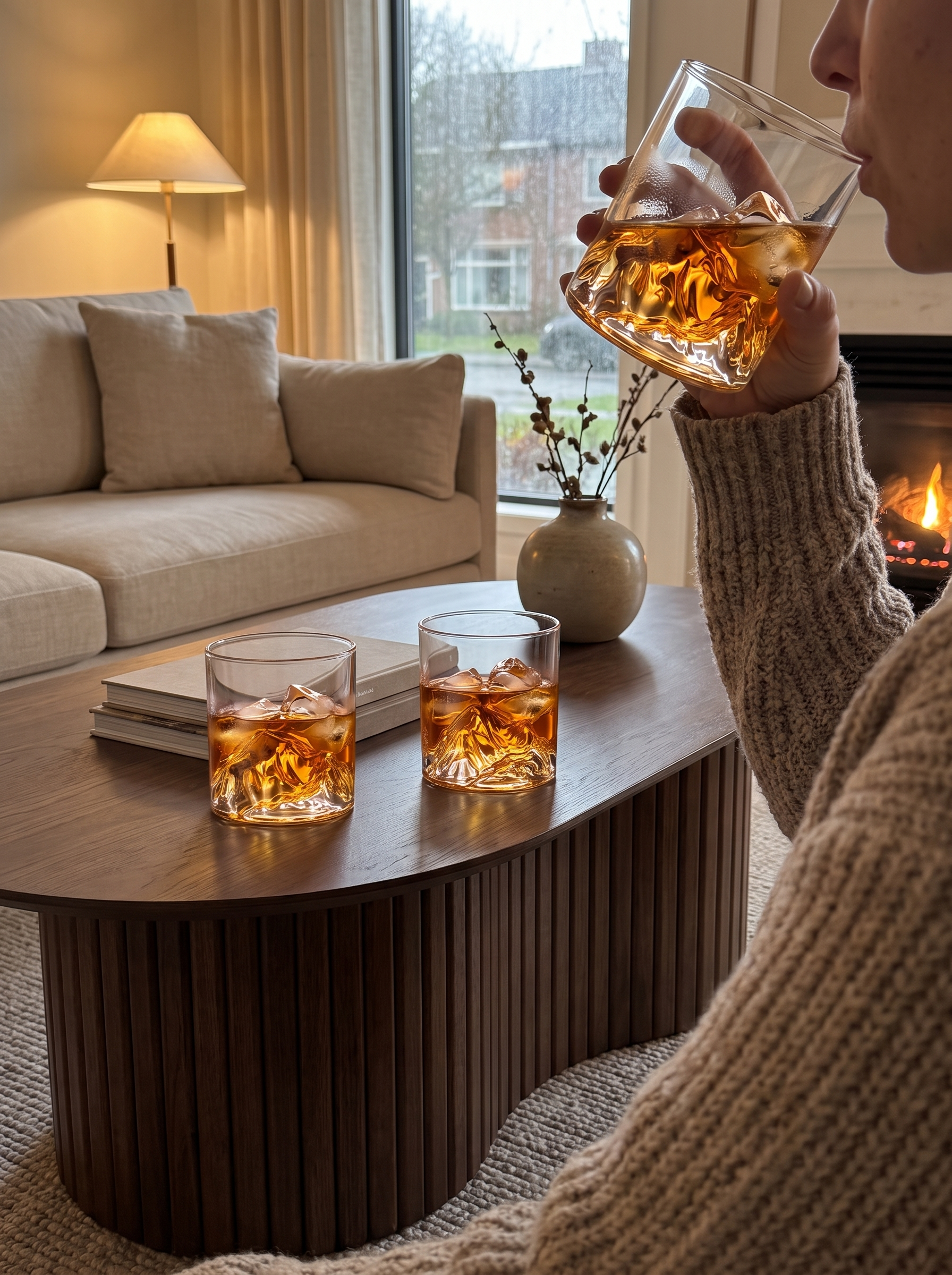 Japanese Mountain Whisky Glass in use