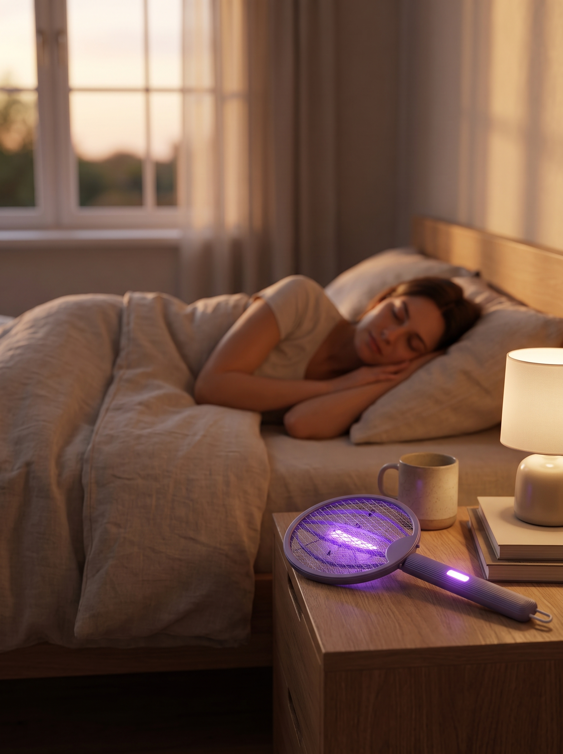 Foldable 3-in-1 Electric Fly Swatter in use