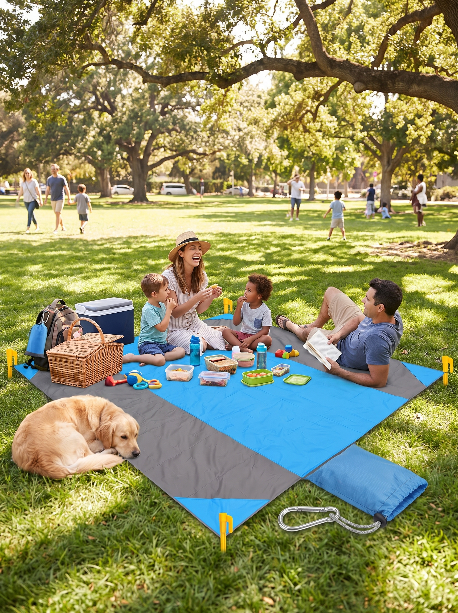Sand-Free Waterproof Beach Blanket in use