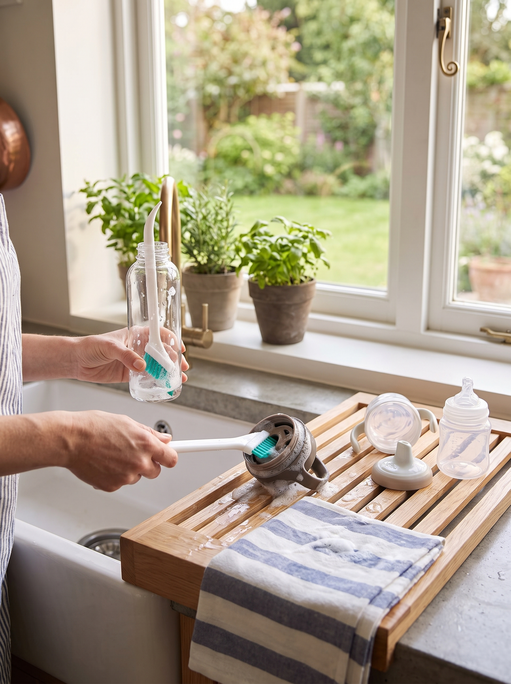 Narrow Gap Cleaning Brushes Set of 2 in use