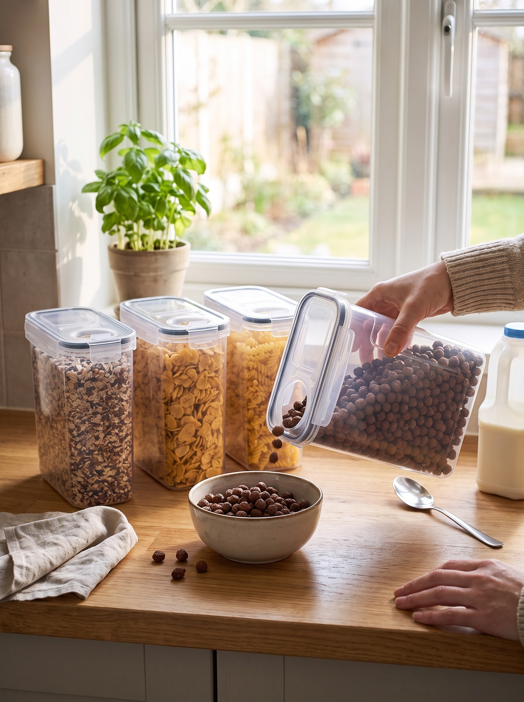 Airtight Cereal Containers 2.5 L in use